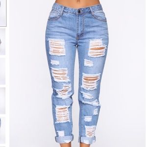 Ripped FashionNova Boyfriend Jeans